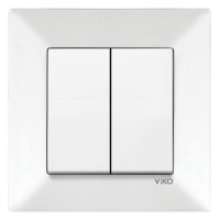 Выключатель двухклавишный белый VIKO MERIDIAN  90970202
